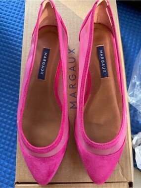Margaux mesh and Suede Pointed-Toe Flats